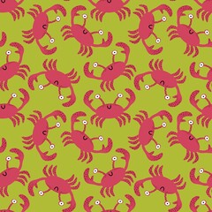 Summer sea seamless crabs pattern for fabrics and textiles and packaging and gifts and cards and linens 