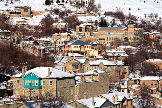 NYMFAIO VILLAGE, GREECE.  One of the most beautiful Greek mountainous villages, Florina prefecture, Macedonia. 