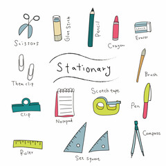 文房具ゆるイラストセット１