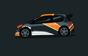 racing car livery, vector art for sticker or automotive poster