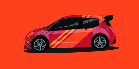 Fototapeta na wymiar racing car livery, vector art for sticker or automotive poster