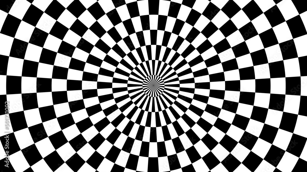 Poster abstract 3d geometrical black and white checkered line background. pattern with optical illusion. ve