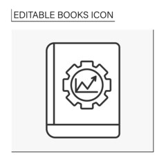  Literature line icon.Tutorial about doing businesses and startups. Book concept. Isolated vector illustration. Editable stroke