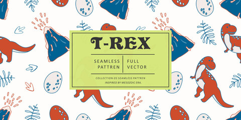 Tyrannosaurus rex seamless pattern © partikusi