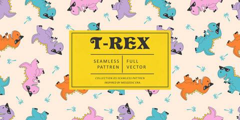 Tyrannosaurus rex seamless pattern © partikusi
