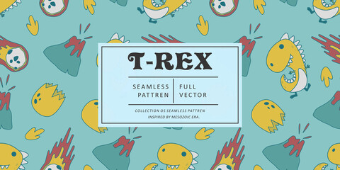 Tyrannosaurus rex seamless pattern © partikusi