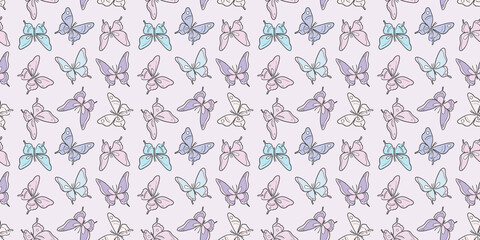 Butterfly vector pattern, repeat background