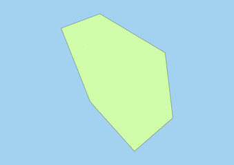 High detailed vector Clipperton Island physical map, topographic map of Clipperton Island on white with rivers, lakes and neighbouring countries. Vector map suitable for large prints and editing.