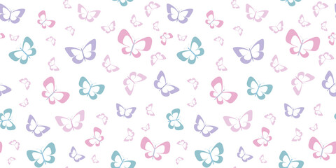Fototapeta na wymiar Butterfly vector pattern, repeat tile