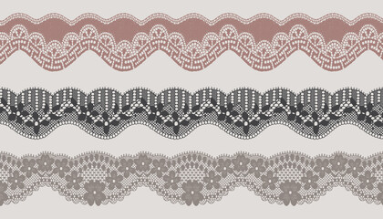 Set Of  Scallop Edge Lace Trims. 