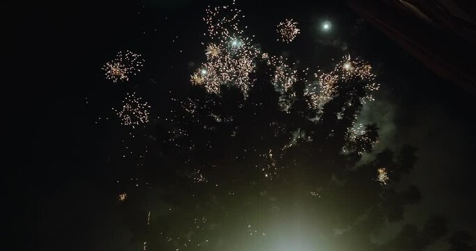 Pyrotechnicians launch fireworks on Las Fallas festival