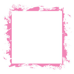 vector brush painted pink colored banner frame illustration on white background