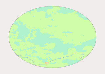 High detailed vector Baikonur physical map, topographic map of Baikonur on white with rivers, lakes and neighbouring countries. 