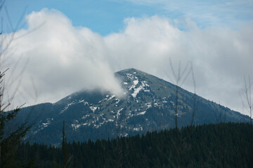 clouds over the mountains