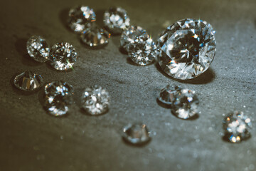 photo of round diamonds on the polishing and cutting surface