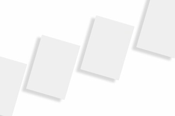 Blank paper illustration for mockup. Flyer or poster. 3D Rendering.