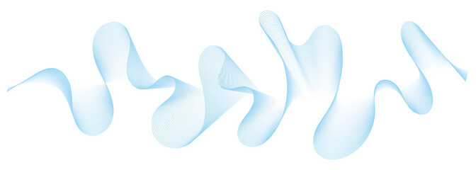 abstract vector blue wave melody lines on white background	
