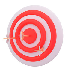 3D illustration for Success of the arrow bow to the target, business concept with 3d darts.