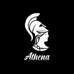 Athena the goddess logo vector illustration design. logo icon line premium