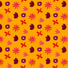 Universal bright seamless flower pattern. Colorful texture for print and interior decor.