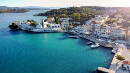 Fototapeta na wymiar aerial view of porto heli - Porto Cheli, Peloponnese, Greece