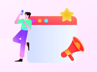 Announcement notice vector creative concept illustration
