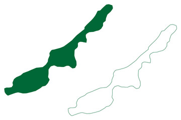 Banana Island (Republic of Sierra Leone, Salone) map vector illustration, scribble sketch Dublin and Ricketts map