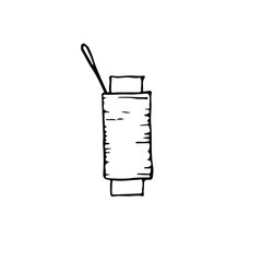 Vector illustration. Spool of thread with a needle