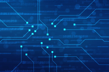 Abstract futuristic circuit board Illustration, Circuit board with various technology elements. Circuit board pattern for digital abstract technology background