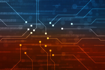 Abstract futuristic circuit board Illustration, Circuit board with various technology elements. Circuit board pattern for digital abstract technology background