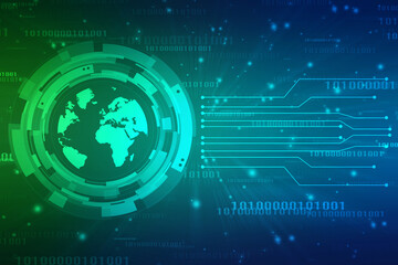 Binary Code Background, Digital Abstract technology background, flowing number one and zero text in binary code format in technology background. Internet Big data Concept