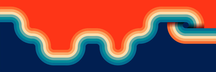 Retro style striped circles with vintage effect texture