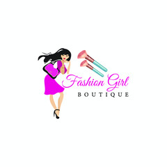 Custom Character Girl Logo Design Fashion Girl Logo