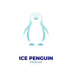 Blue gradient penguin illustration logo