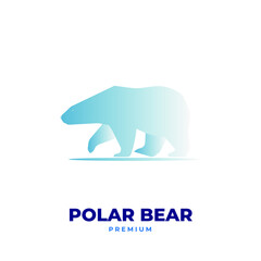 Blue gradient polar bear illustration logo