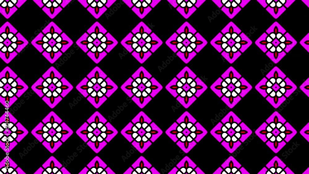 Aufkleber looping background animation of dynamic color changing purple and black blocks in a checkered patter