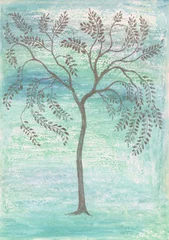 Gordijnen tree. watercolor illustration © Anna Ismagilova