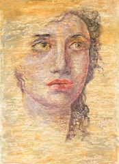 Rolgordijnen watercolor painting. woman portrait. illustration © Anna Ismagilova