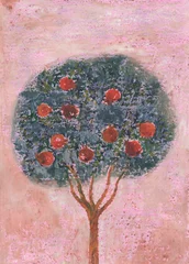 Rolgordijnen tree. watercolor illustration © Anna Ismagilova