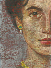 watercolor painting. woman portrait. illustration - 501745053