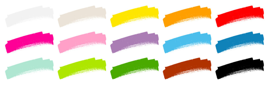 Set Bunte Farbstriche Schmal