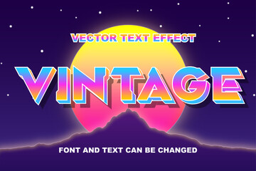 vintage retrowave synthwave editable text effect font styles 80s template