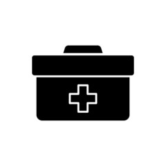 Fototapeta premium Medicine storage box icon vector. suitable for health symbol. solid icon style. simple design editable. Design simple illustration