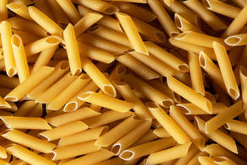 Close up of raw pasta, food backgrounds, organic ingredients