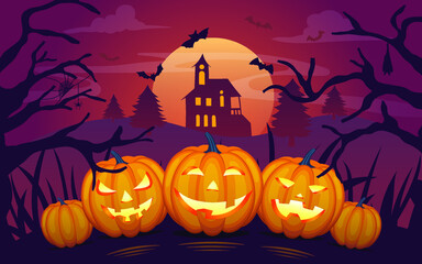 Halloween flat style background design