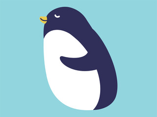 Obraz premium 横向きのペンギン（ひんやりイメージ）