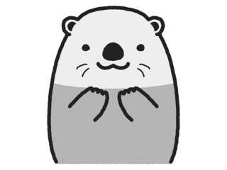 手をあげたラッコ