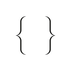 Bracket icon. Simple flat vector illustration on a white background