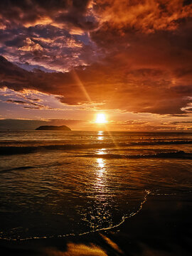 sunset over the sea