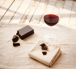 Red wine with chocolate